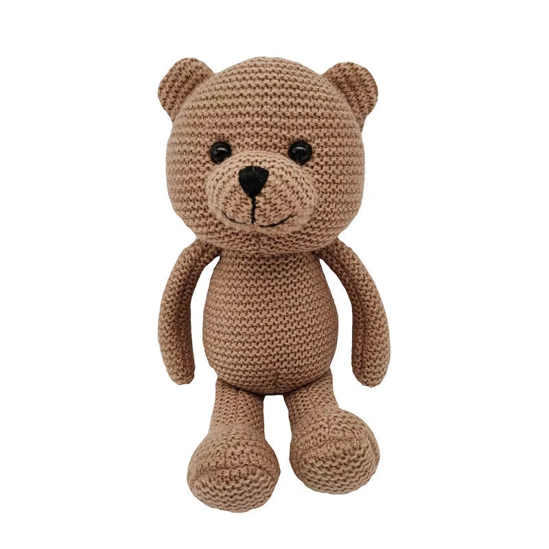 1 PCS New Handmade Crochet Rabbit Wool Doll Wool Animal Stuffed Plush Soothing Handmade Crochet Bunny Deer Fox Lion Baby Doll