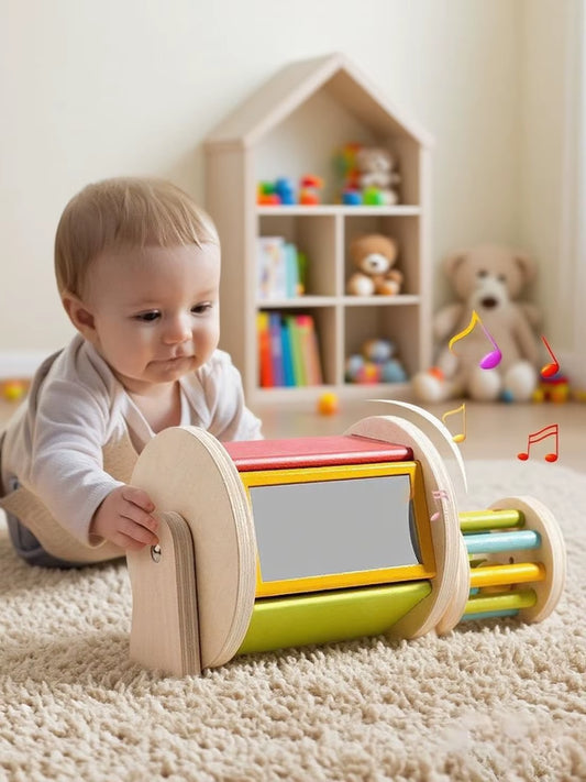 Wooden Rolling Drum Toy Macaroon Color Sorting Baby Fine Motor Skills Sensory Toys Early Educational Montessori Toy Toddler Gift